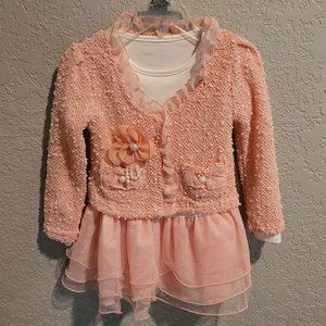 NWT Cute Toddler Peach Two-Piece Dress